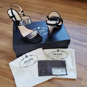 Prada Raso Paillettes Sz 40 Heels
